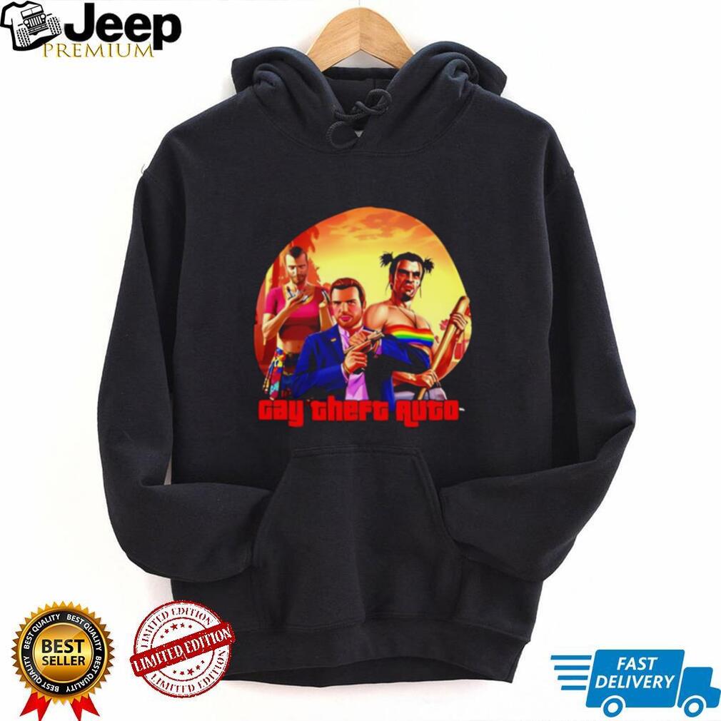 Gay Theft Auto Pride Parody Video Game Graphic T Shirt Gay Theft Auto Pride Parody Video Game Graphic T Shirt