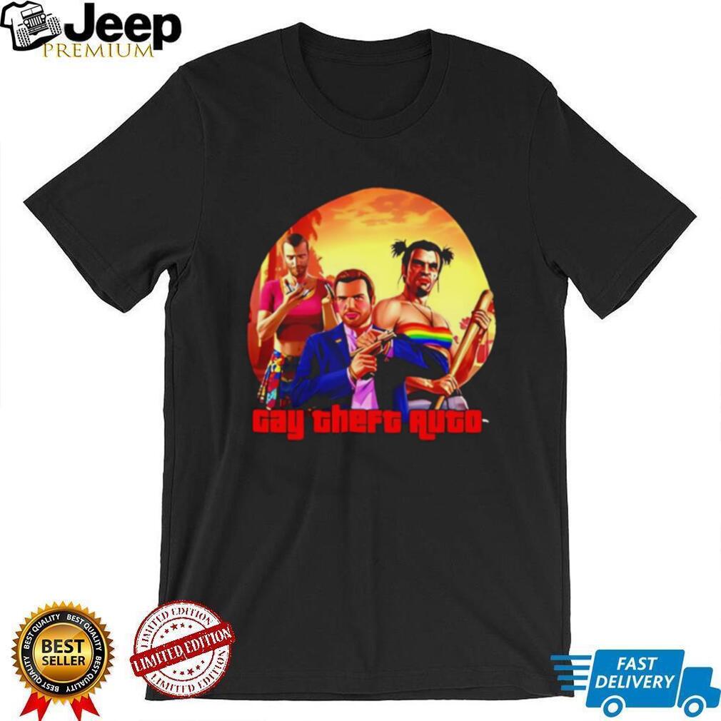 Gay Theft Auto Pride Parody Video Game Graphic T Shirt Gay Theft Auto Pride Parody Video Game Graphic T Shirt