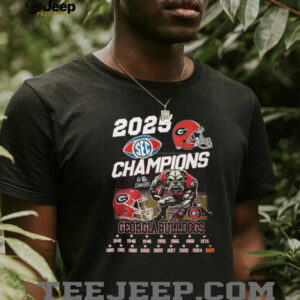 Georgia Bulldogs 2025 SEC Champions Helmet Mascot T Shirt Georgia Bulldogs 2025 SEC Champions Helmet Mascot T Shirt