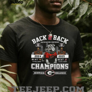 Georgia Bulldogs Back 2 Back SEC Champions T Shirt Georgia Bulldogs Back 2 Back SEC Champions T Shirt
