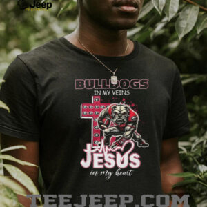 Georgia Bulldogs In My Veins Jesus In My Heart T shirt Georgia Bulldogs In My Veins Jesus In My Heart T shirt