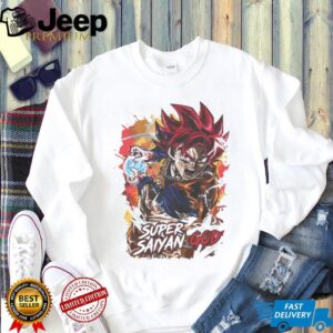 Goku Super Saiyan God Graphic White T Shirt Dragon Ball Z Anime T Shirt