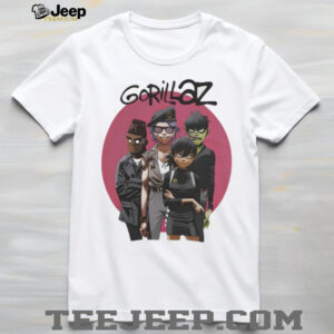 Gorillaz Virtual Band Group Portrait Pink Circle Graphic Tee