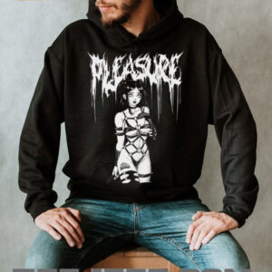 Gothic Anime Girl “Pleasure” Metal Font Acid Wash Oversized T Shirt