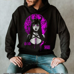 Gothic Succubus 666 Pentagram Pink & Black Aesthetic T shirt