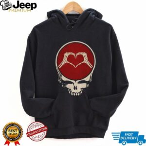 Grateful Dead skull heart hand Valentines Jerry Garcia Bob Weir shirt