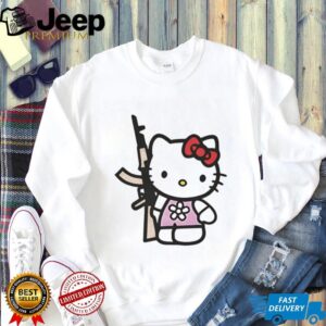 Hello Kitty With AK 47 Rifle Funny Aesthetic Graphic T Shirt