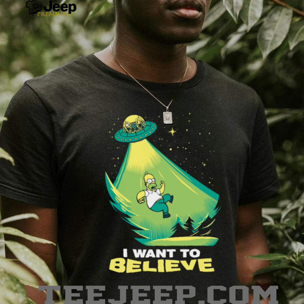 Homer Simpson Alien Abduction “I Want To Believe” T Shirt Homer Simpson Alien Abduction “I Want To Believe” T Shirt