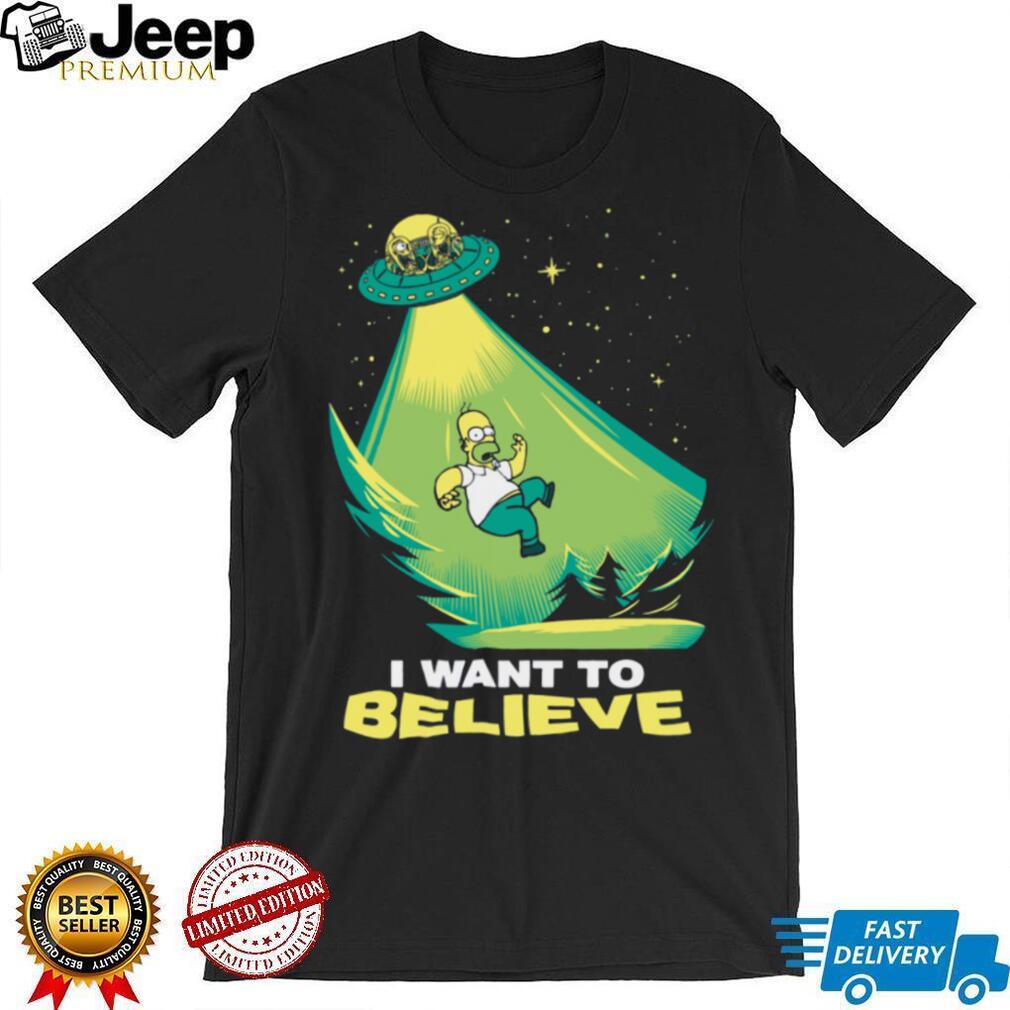 Homer Simpson Alien Abduction “I Want To Believe” T Shirt Homer Simpson Alien Abduction “I Want To Believe” T Shirt