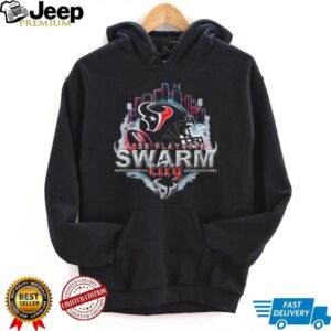 Houston Texans 2025 Playoffs Swarm City T Shirt Houston Texans 2025 Playoffs Swarm City T Shirt