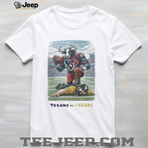 Houston Texans vs Pittsburgh Steelers Bull vs Steel Worker Game Day Graphic T Shirt