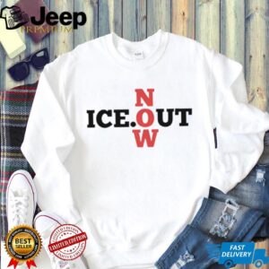 ICE OUT NOW Red and Black Typography Minimalist Graphic Tee ICE OUT NOW Red and Black Typography Minimalist Graphic Tee