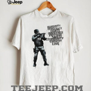 ICE Tactical Officer “Humanity and Love” Word Art Graphic T Shirt ICE Tactical Officer “Humanity and Love” Word Art Graphic T Shirt