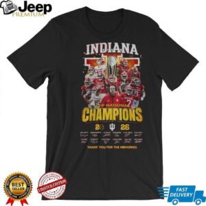 Indiana Hoosiers Football CFP National Champions 2026 Thank You For The Memories signatures shirt Indiana Hoosiers Football CFP National Champions 2026 Thank You For The Memories signatures shirt