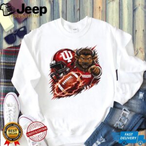 Indiana Hoosiers Football Crimson Red Helmet Bison Mascot Lightning National Champions shirt