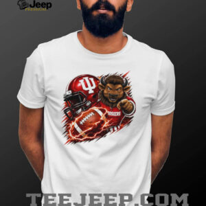 Indiana Hoosiers Football Crimson Red Helmet Bison Mascot Lightning National Champions shirt