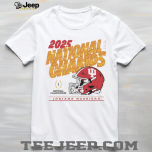 Indiana Hoosiers Football helmet 2025 CFP National Champs gold shirt