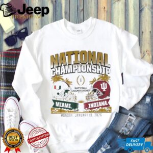 Indiana Hoosiers & Miami Hurricanes CFP National Championship Matchup Helmet Shirt