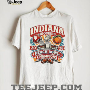 Indiana Hoosiers Peach Bowl Champions 2026 trophy logo retro shirt