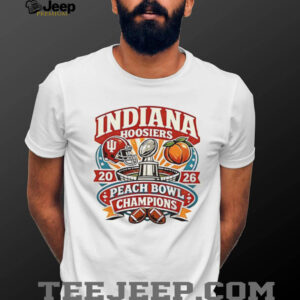 Indiana Hoosiers Peach Bowl Champions 2026 trophy logo retro shirt
