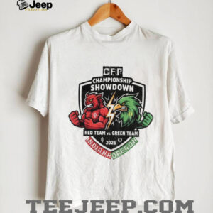 Indiana Hoosiers vs Oregon Ducks Football College Playoff mascot Championship Showdown red team vs green team shirt Indiana Hoosiers vs Oregon Ducks Football College Playoff mascot Championship Showdown red team vs green team shirt