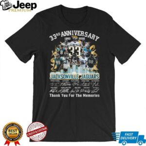 Jacksonville Jaguars 33rd Anniversary 1993 2026 T Shirt Jacksonville Jaguars 33rd Anniversary 1993 2026 T Shirt