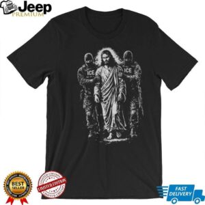 Jesus Arrested Parody anti Ice Sarcastic Immigrant Rights Political Protest shirt Jesus Arrested Parody anti Ice Sarcastic Immigrant Rights Political Protest shirt