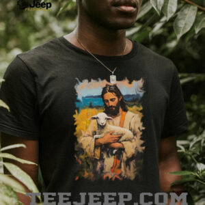 Jesus Christ The Good Shepherd With Lamb Christian Graphic Tee