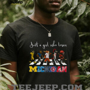 Just a Girl Who Loves Michigan Sports Teams Mascot Abbey Road T Shirt