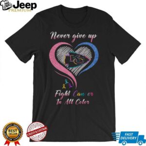 Kansas City Chiefs Never Give Up Cancer Awareness T Shirt, All Colors Support Shirt Kansas City Chiefs Never Give Up Cancer Awareness T Shirt, All Colors Support Shirt
