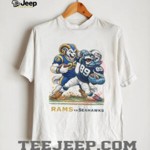 Los Angeles Rams vs Seattle Seahawks Stiff Arm Mascot Battle T Shirt