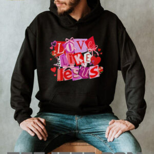 Love Like Jesus Christian Valentine's Day Pink & Red Collage Shirt