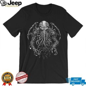 Lovecraftian Cthulhu Eldritch Horror Detailed Black & White Shirt