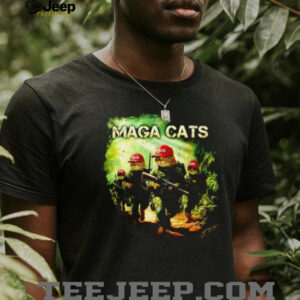 MAGA Cats Patriotic Military Felines Red Hat Graphic Tee