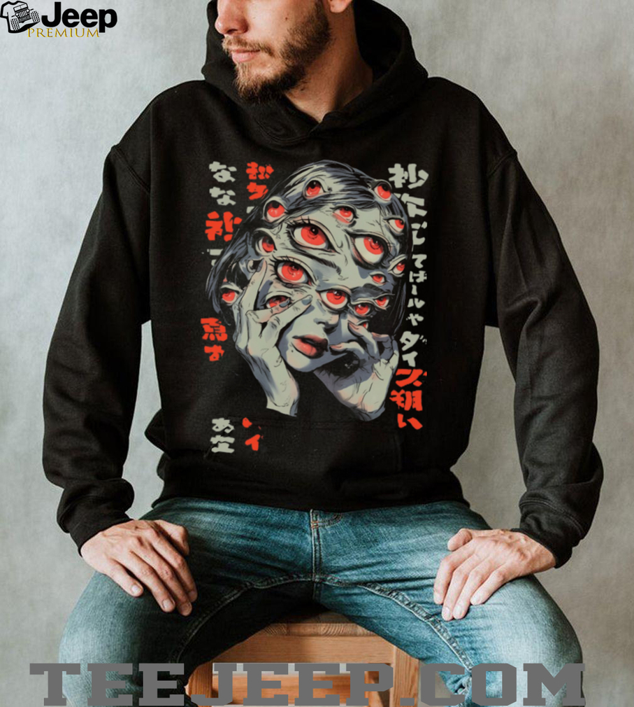 Many Eyed Monster Girl Japanese Horror Manga Aesthetic T Shirt Many Eyed Monster Girl Japanese Horror Manga Aesthetic T Shirt