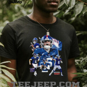 Men’s New York Giants Jaxson Dart Player Illustrative Pack T Shirt Men’s New York Giants Jaxson Dart Player Illustrative Pack T Shirt