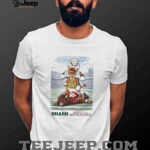 Miami Hurricanes Mascot Sebastian the Ibis vs Indiana Hoosiers National Champs T Shirt Miami Hurricanes Mascot Sebastian the Ibis vs Indiana Hoosiers National Champs T Shirt