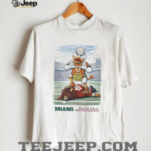 Miami Hurricanes Mascot Sebastian the Ibis vs Indiana Hoosiers National Champs T Shirt