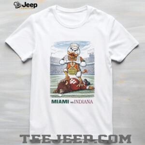 Miami Hurricanes Mascot Sebastian the Ibis vs Indiana Hoosiers National Champs T Shirt
