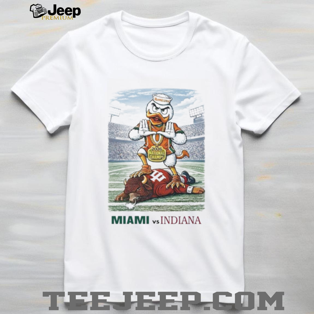 Miami Hurricanes Mascot Sebastian the Ibis vs Indiana Hoosiers National Champs T Shirt Miami Hurricanes Mascot Sebastian the Ibis vs Indiana Hoosiers National Champs T Shirt
