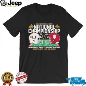 Miami Hurricanes Vs Indiana Hoosiers College Football Playoff 2026 National Championship Final Showdown Helmet Shirt Miami Hurricanes Vs Indiana Hoosiers College Football Playoff 2026 National Championship Final Showdown Helmet Shirt