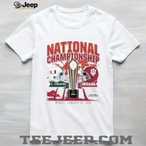 Miami Hurricanes Vs Indiana Hoosiers College Football Playoff 2026 National Championship Vintage Helmet T Shirt Miami Hurricanes Vs Indiana Hoosiers College Football Playoff 2026 National Championship Vintage Helmet T Shirt
