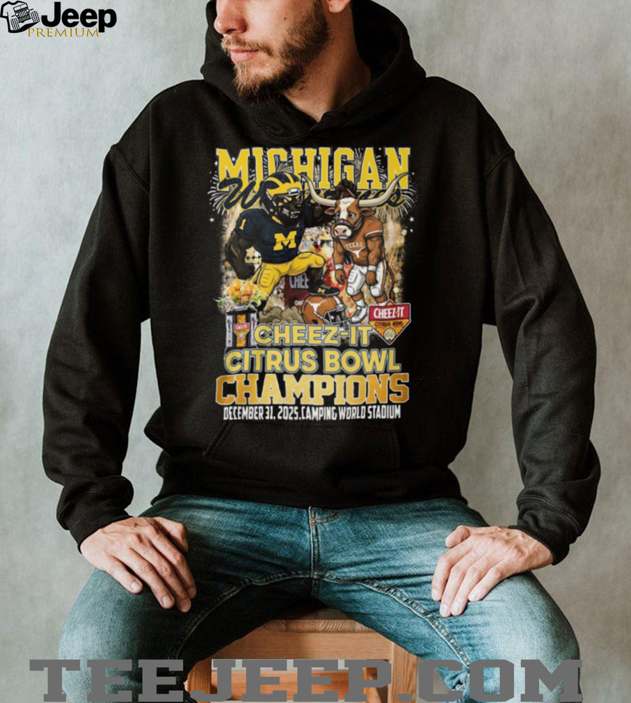 Michigan Wolverines 2025 Cheez It Citrus Bowl Champions Graphic T Shirt Michigan Wolverines 2025 Cheez It Citrus Bowl Champions Graphic T Shirt