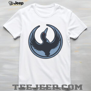 Minimalist Bird Wings Circle Logo Graphic White T Shirt