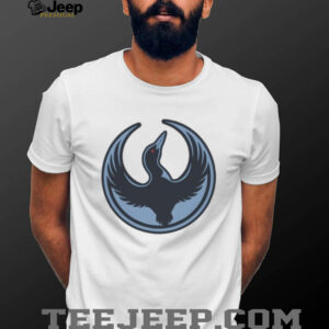 Minimalist Bird Wings Circle Logo Graphic White T Shirt