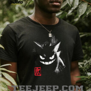 Minimalist Gengar Shadow Ink Wash Japanese Style Shirt