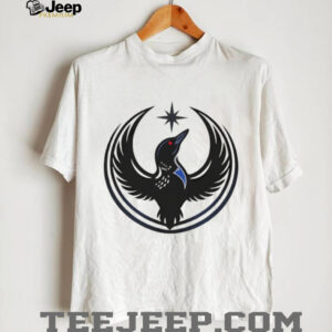 Minimalist Loon Bird Celestial Star Circle Graphic Art T Shirt