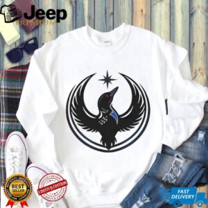 Minimalist Loon Bird Celestial Star Circle Graphic Art T Shirt