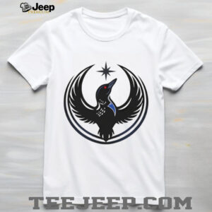Minimalist Loon Bird Celestial Star Circle Graphic Art T Shirt