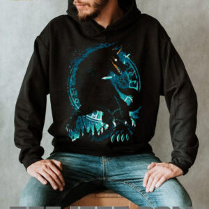 Mythical Fenrir Giant Wolf Norse Runes Graphic T Shirt